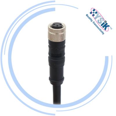 China Detection of & Instrumentation Automation Sensor Cable 3 Position M8 PUR Female Straight Cable Receptacle Connector With Free End for sale