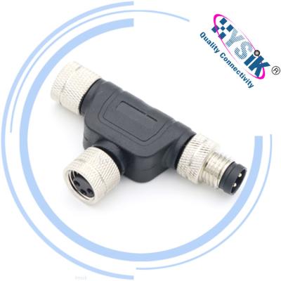 China Industrial automation M8 splitter connector sensor adapter t type connector for sale