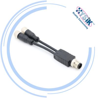 China Industrial Automation M12 Y 5Pin IP67 Splitter Overmolded Cable For Industrial Automation Environments for sale