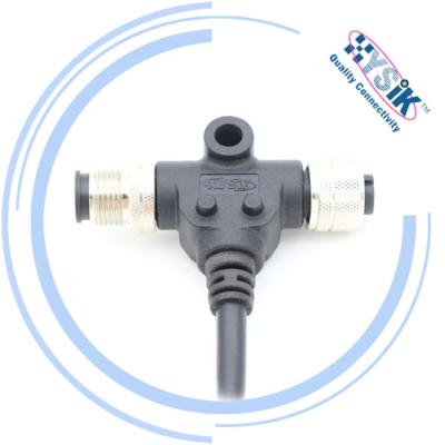 China NMEA 2000/devicenet/profibus/CanOpen/industrial camera NMEA2000 M12 connector A-code 5 pin tap t-type power connector for sale