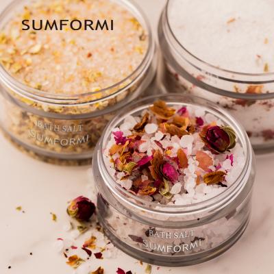 China High Quality Natural Organic Ingredient OEM Muscle Therapy Bath Scrub Salt Dead Sea Flower Perfume Epsom Crystal Bath Salts for sale