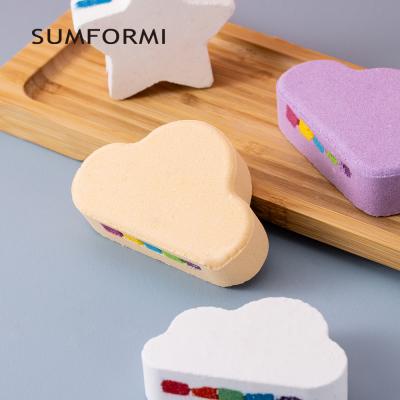 China Wholesale custom packaged sumformi handmade bath fizzies fun star cloud kids rainbow natural organic bath bomb kit for sale