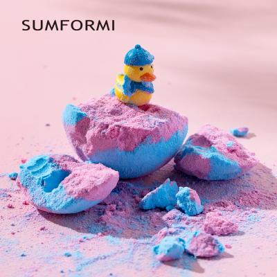 China OEM handmade custom private label SUMFORMI organic bubble duck kids bath bombs for kids with toy inside the bathbomb for sale