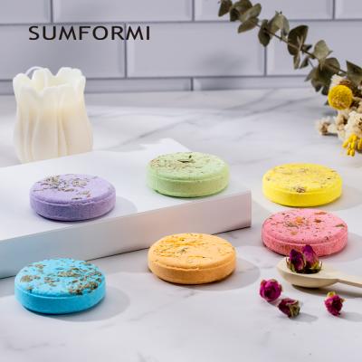 China Custom Natural Hotel Spa Home Spa Shower Bombs with Essential Oils Private Label Aromatherapy Shower Steamers Spray Tablets for sale