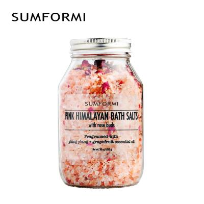 China Free Sample Natural Organic Private Label Mini Ingredient Bath Salt Making Supplies Detox Herbal Pink Himalayan Bath Salt for sale