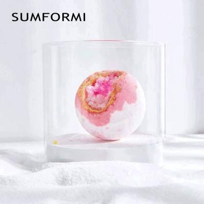 China Handmade wholesale custom crystal geode bath bomb valentinee organic bath bombs kits for sale