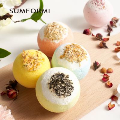 China Handmade wholesale bath bomb kit manufacturers diy natur bubble flower luxury bath bomb for sale