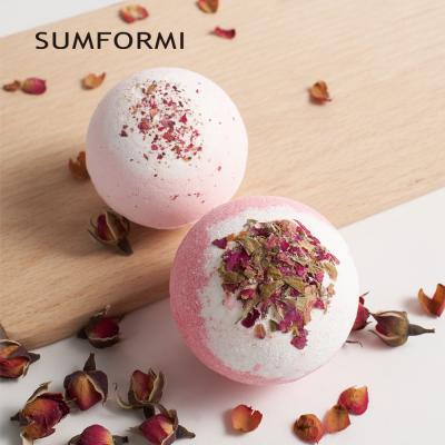 China Handmade Wholesale Natural Bath Bomb Natural Essential Oil Salt Bath Bombs Fizzy Ball for sale