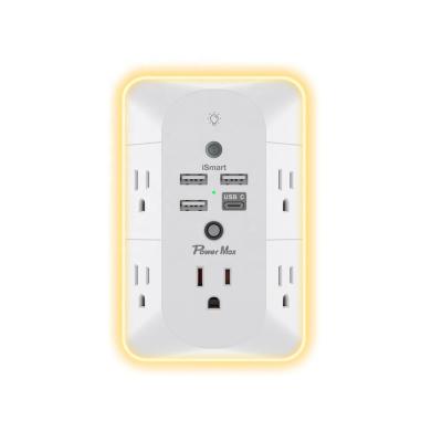 China 5 Wide Spaced US Standard Plug Adapter Outlet Kitchen Office Home Hotel Supplement Outlet Power Extension 3USB 1Type C 5AC Strip Outlets for sale