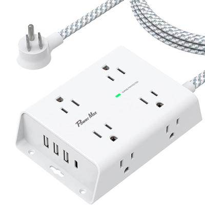 China 8 Outlet 4 Sided Residential / General Purpose Design Wall Mount With USB Ports Surge Protector Power Strip for sale