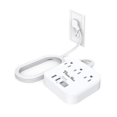 China Residential / Multi-Purpose Power 3-Outlet Desktop Strip With 4 USB Outlet Ports Fast Charging Strip for sale