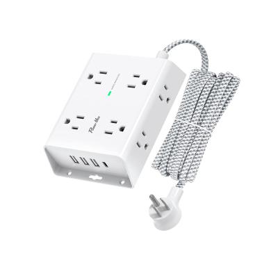 China Residential / Multipurpose 4 Sided Design 8 Way Power Strip With 4 USB Output Ports Fast Charger for sale