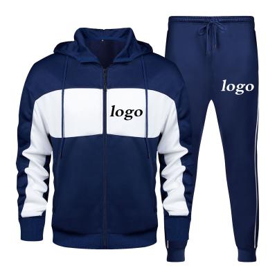 China Custom Anti-wrinkle Color Sport OEM Clothes 2 Piece Pullover Jogger Athleticn Fashion Fitness Hoodie Tracksuit Set For Men for sale