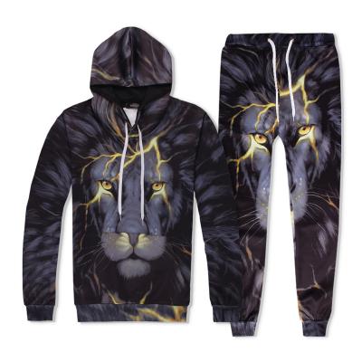 China wholesale custom Anti-wrinkle logo printed pullover oversized fleece sweatshirts track pants and hoodie two piece set for men for sale