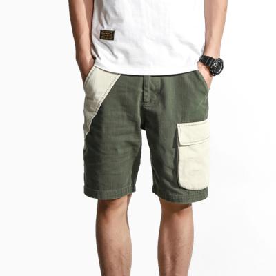 China Anti-Wrinkle Running 100% Cotton Cargo Pants Shorts Casual Color Wholesale Custom Fashion Pocket Splice Shorts For Men Mid Waist Woven for sale