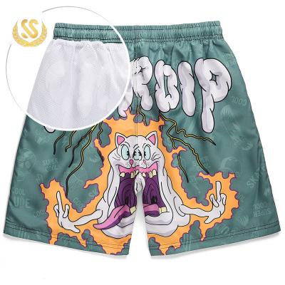 China Custom High Quality Plus Size Logo Beach Shorts Sublimation Printed Men Beach Shorts Swim Trunks For Wholesale for sale