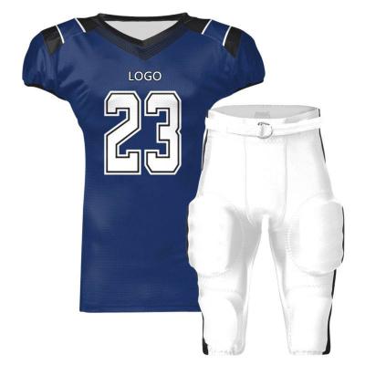 China QUICK DRY Custom Youth Team American Football Wear Sublimation White American Football Uniform Wholesale Practice Rugby Tank Top Set for sale