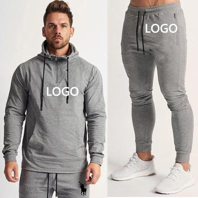 China 2022 Latest Design Jogger Hoodie Sweatsuit Slim Fit Tracksuit Mens Sweat Suits Breathable Wholesale Custom Plain White for sale