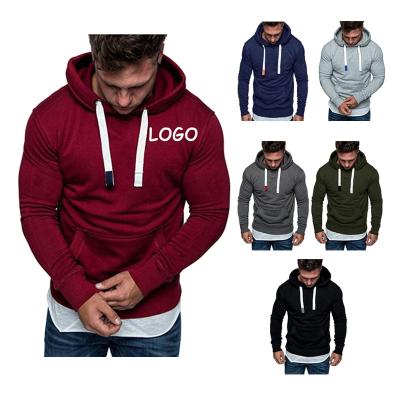 China Simple custom oversized men's hoodies anti-pilling streetwear logo white custom cotton sweatshirt costume for sale