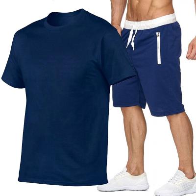 China Breathable Custom Made T-shirt And Logo Pants Summer Sportswear For Men's Sweatsuit Short Two Piece Set for sale