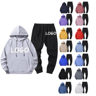 China Custom Made Breathable 100% Cotton Training Wear Hooded Suit French Terry Hoodie Hood Suit Sweatpants And Hoodie Set for sale