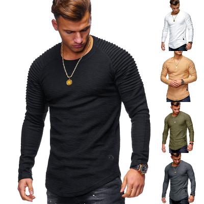 China High Quality QUICK DRY Fashion Slim Solid Men's Casual Long Sleeve OEM Fit Breathable T-Shirt for sale