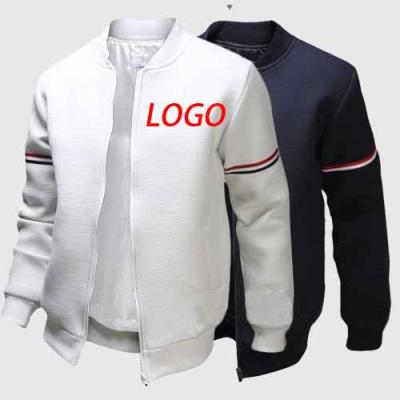 China Customized Viable Logo&Label Men's Autumn&Winter O Solid Color Casual Jacket Striped Plus Size Men's Zipper Jacket for sale