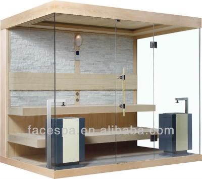 China Luxury Computer Control Panel Sauna Room Canada Amboyna Wood FS-1240 With CE for sale