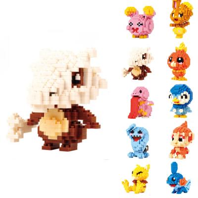 China Bone Monster Piplup Torchic Diamond Mini Brick Pokemoned Micro DIY Building Brick Amazon LNO Cartoon Pocket Blocks Figrues Toys for sale