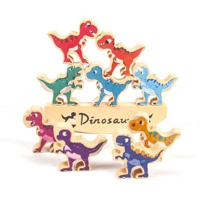 China Multiple Hot Sales Early Childhood Amazon Activity Puzzles Balance Game Building Block Board Game Wooden Animal Stacking Toys For Children for sale