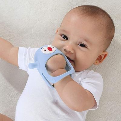 China 100%Food Grade Silicone Cute Teether Baby Chew Toys Hand Pacifier For Nursing Car Seat Toy For New Born Babies for sale