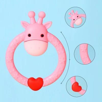 China 100%food grade Giraffe Baby Silicone Cheap Bpa Free Silicone Cute Teether Silicone Chew Toys Lovely Giraffe Shape Animal Baby Teether for sale