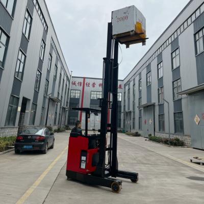 China 1.5t 2t elektrische supermarkt bereik vorklift vrachtwagen stapler 24v ac motor Stand On Te koop