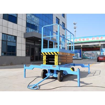 China Capacidad de carga de 450 kg 8m 10m autopropulsado elevador de tijera única altura de trabajo aéreo elevador de plataforma hidráulica eléctrica en venta