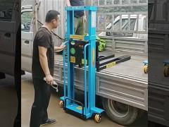 Rated 1000kg portable multi-functional push-type semi-electric forklift trucks Automatic Transfer Se