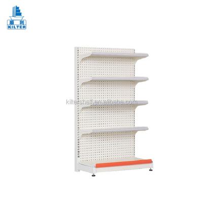 China 4 Tiers Double Sided Cheap Medium Duty Perforated Back Panel Supermarket Shelves Manufacturers for sale