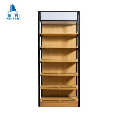 China High Quality Eco-friendly Wooden Shelf Coffee Beer and Metal Wine Rack Cosmetic Display for Supermarket for sale