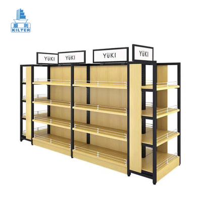 China WANSHUN Store Store Supermarket Store Metal Wooden Rack Display Stand Racks For Sale for sale