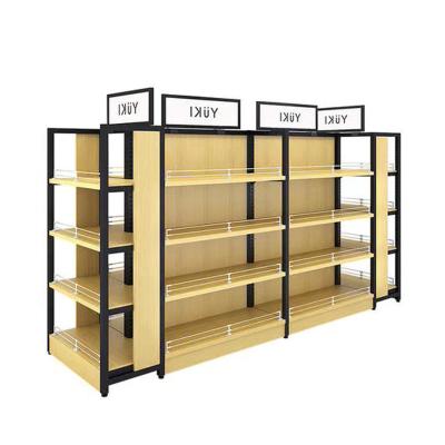 China Store Wooden Retail Shop Display Shelving Metal Wine Shelf Storage Shelves for sale