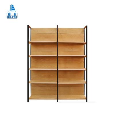 China Fashion Single Sided / Double Sided Display Adjustable Wood And Metal Book Rack Wall Shelf Bracket for sale