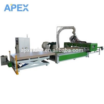 China Automatic Hotels Nest Cabinet Production Line Atc Wood CNC Router For Furniture With Loading And Unloading Lift Platform for sale