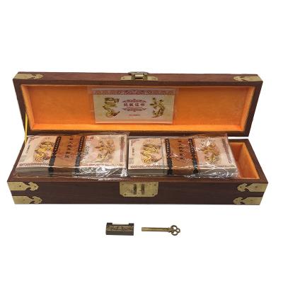 China Africa 1000 pcs chinese dragon and phoenix dragon banknote hundred quintillion vigintillion vigintillion yellow banknote in wooden dragon box for sale