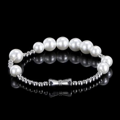 China Dropshipping TRENDY Rotating Glass Bead Bracelet Stainless Steel Clasp Bead Bracelet For Men And Women for sale