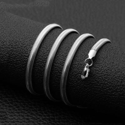 China High Quality Stainless Steel Cartilaginous Flat Necklace Hiphop Herringbone Snake Chain Soft Necklace for sale