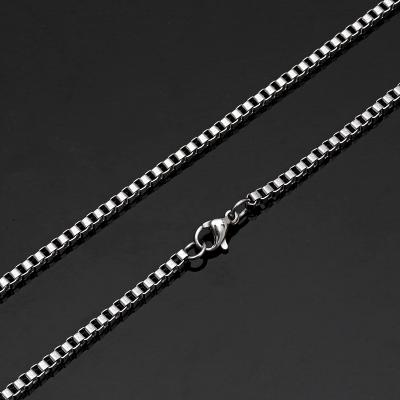 China From Factory Wholesale Hiphop Stainless Steel Square Box Necklace Chain Directly For Men And Women for sale