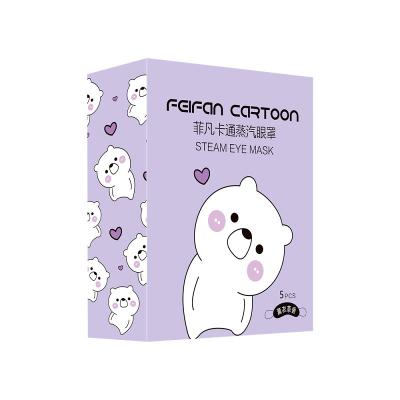 China Dark Circles Disposable Self-heating Steam Eye Mask Lavender Cartoon Suitable for Hot and Wet Steam SPA Treatment to Soothe Eyes for sale