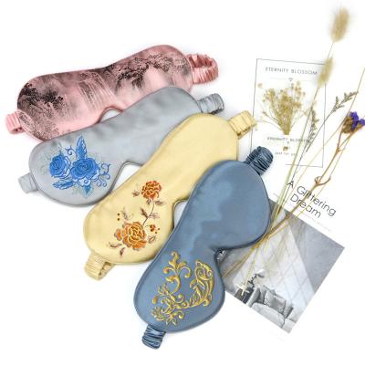 China Factory Wholesale Classic Silk Comfortable Travel Sleeping Blackout Blackout Silk Eye Mask Double Faced Silk Eye Mask for sale