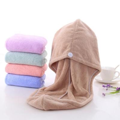 China Manufacturers Coral Fleece Shower Cap Dry Hair Towels QUICK DRY for Ladies Long Hair for sale