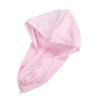 China Child Safe Antibacterial Bamboo Fiber Terry Dry Hair Turban Cap for Main Wrap Towel for sale