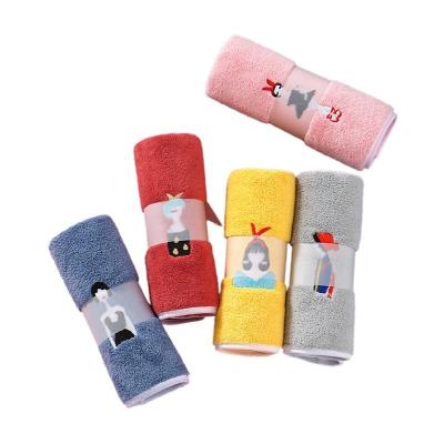 China Child Safe Cozy Personalized Small Gift Customized Face Hand Towels Coral Fleece Cloth for sale